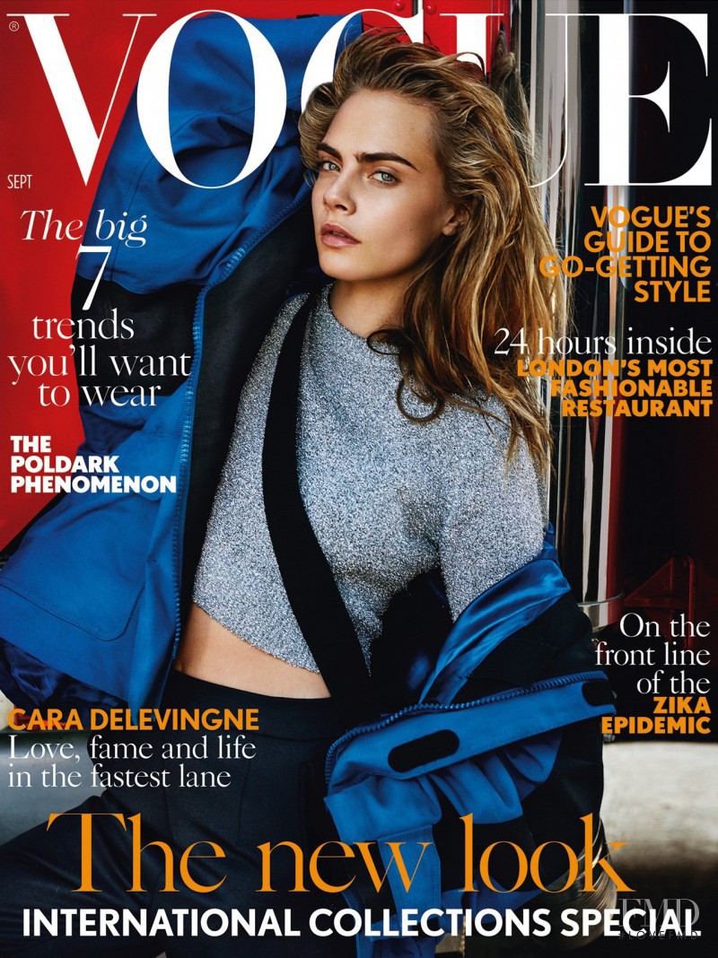 Cara Delevingne featured on the Vogue UK cover from September 2016