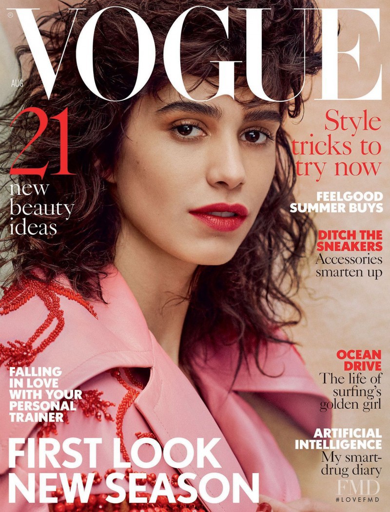 Mica Arganaraz featured on the Vogue UK cover from August 2017