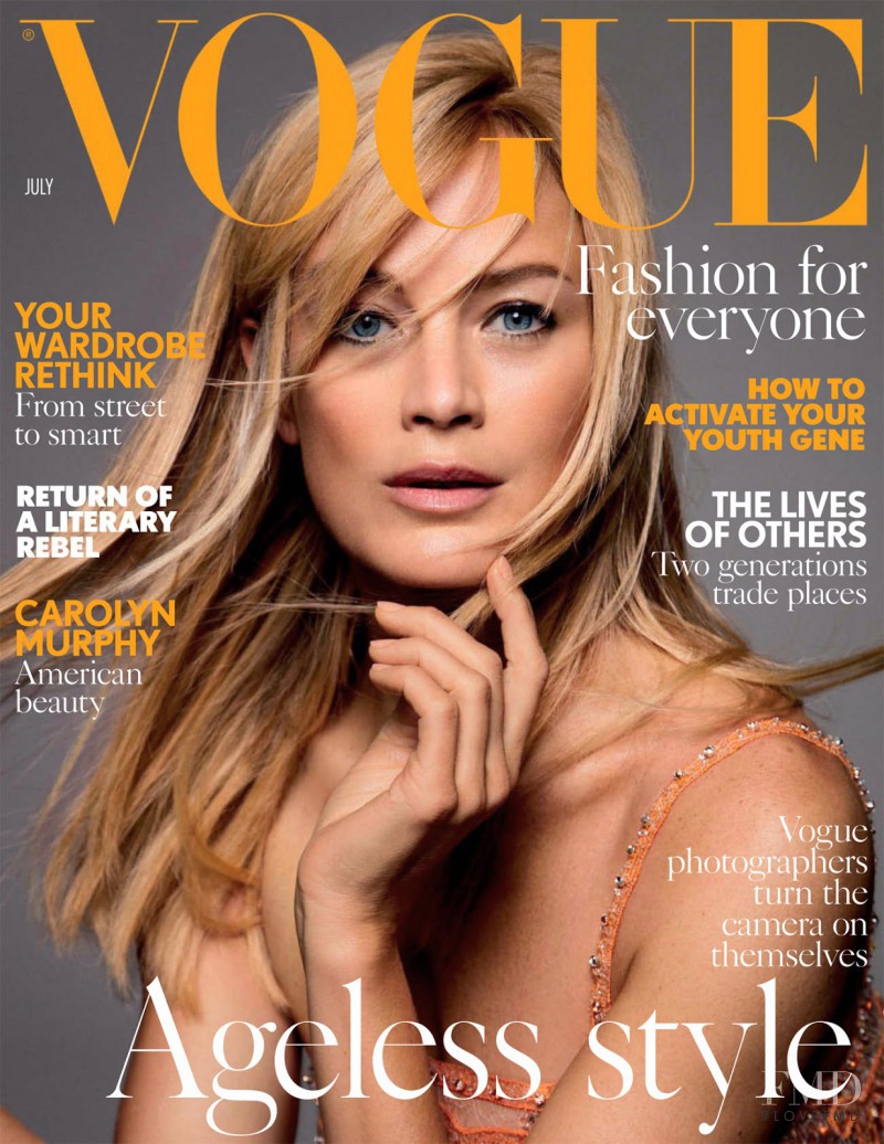 Carolyn Murphy featured on the Vogue UK cover from July 2017