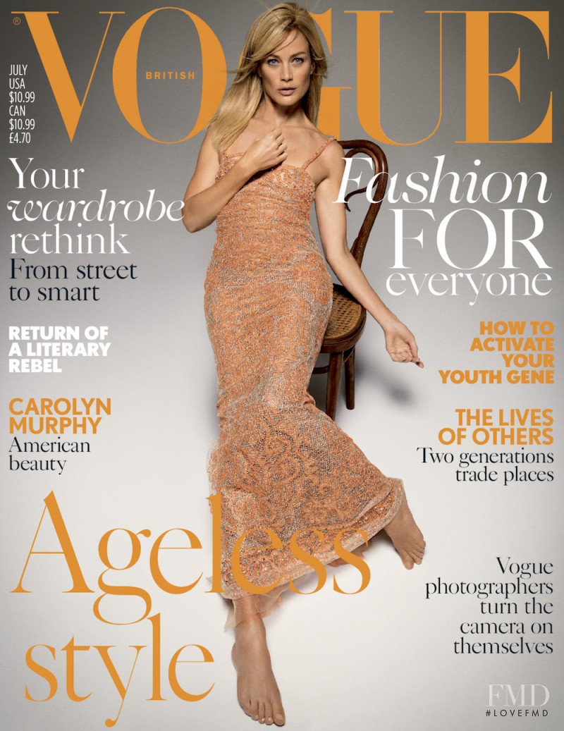 Carolyn Murphy featured on the Vogue UK cover from July 2017