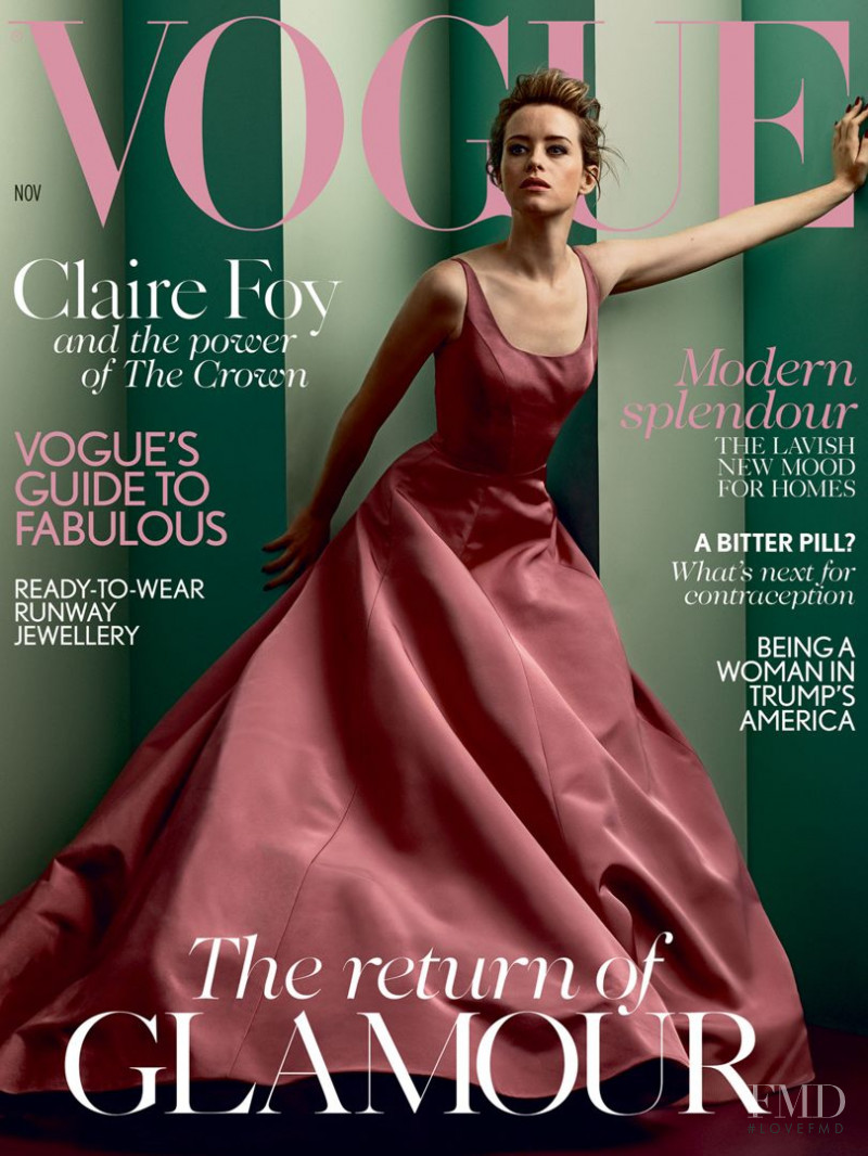 Claire Foy featured on the Vogue UK cover from November 2017