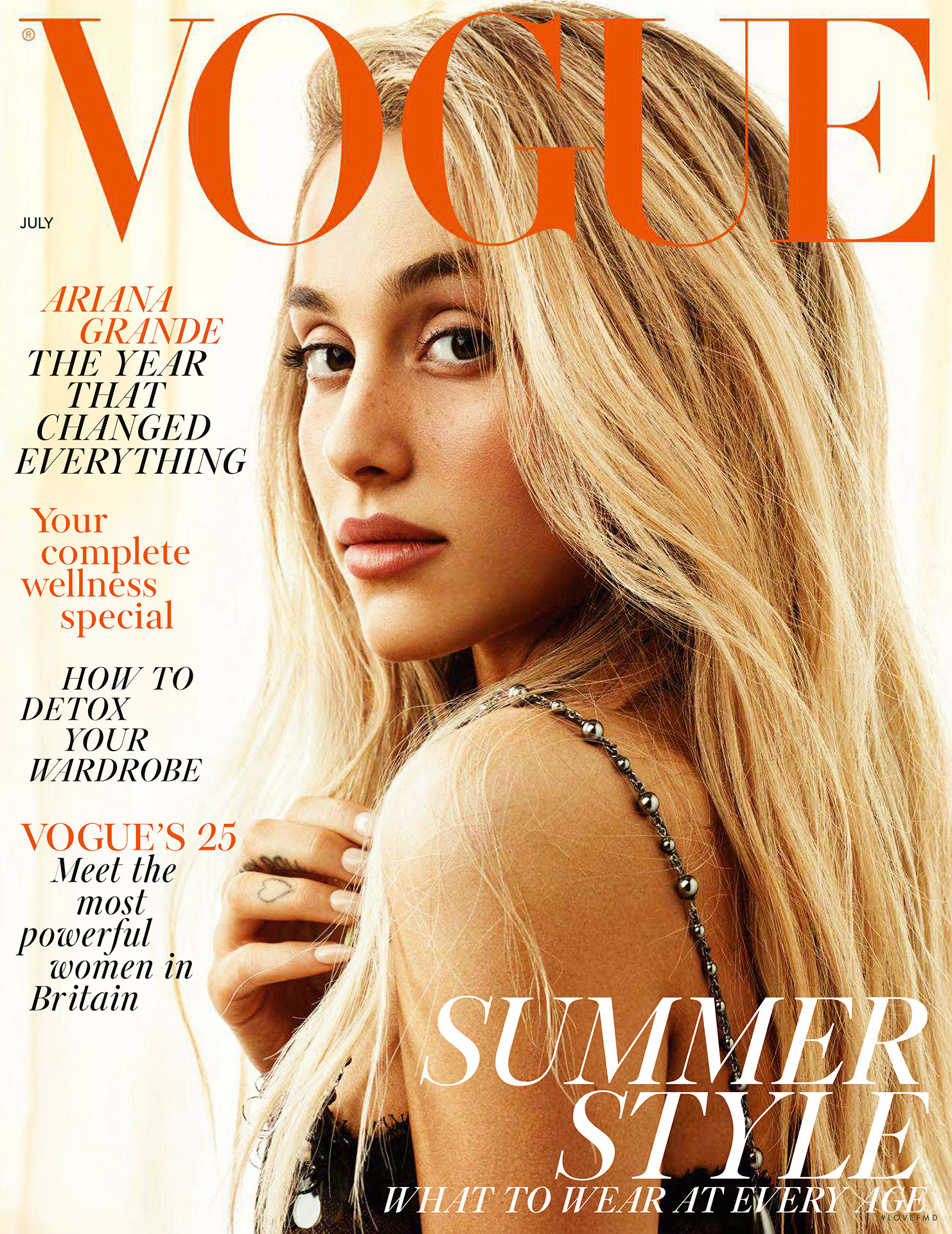 Cover Of Vogue Uk With Ariana Grande July 2018 Id 47473 Magazines The Fmd