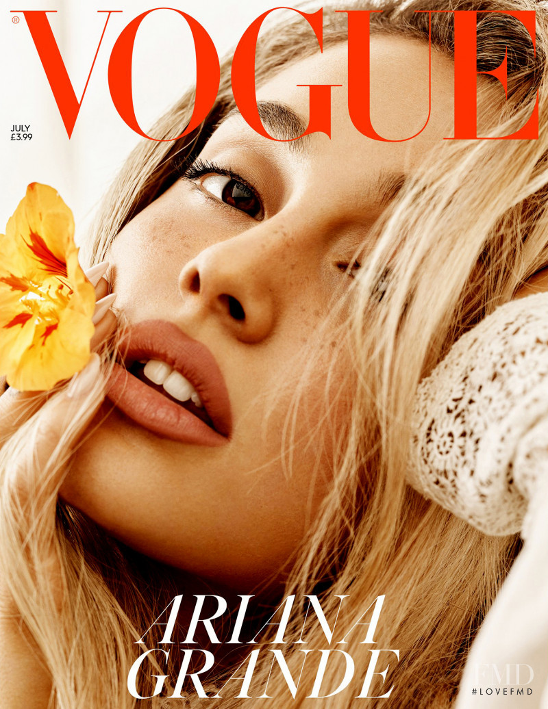 Ariana Grande featured on the Vogue UK cover from July 2018