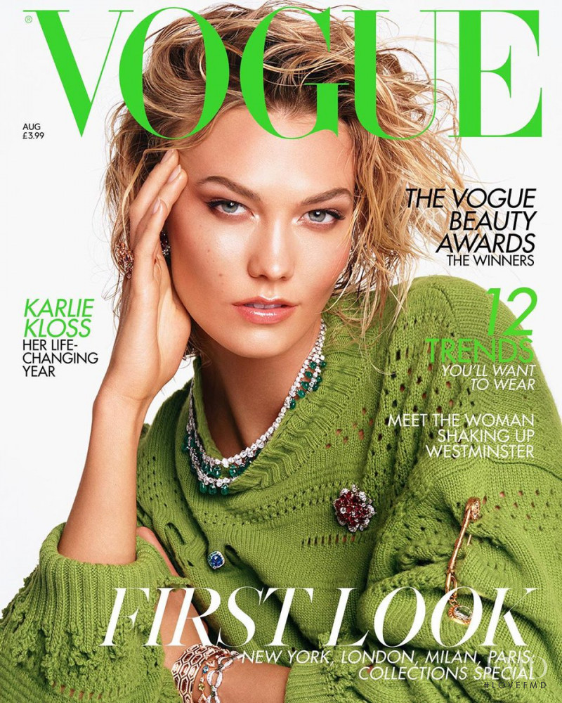 Karlie Kloss featured on the Vogue UK cover from August 2019