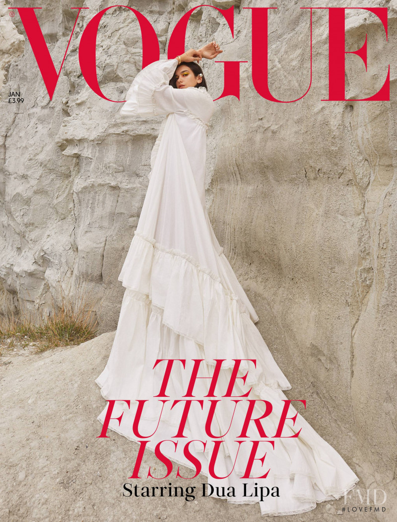 Dua Lipa featured on the Vogue UK cover from January 2019