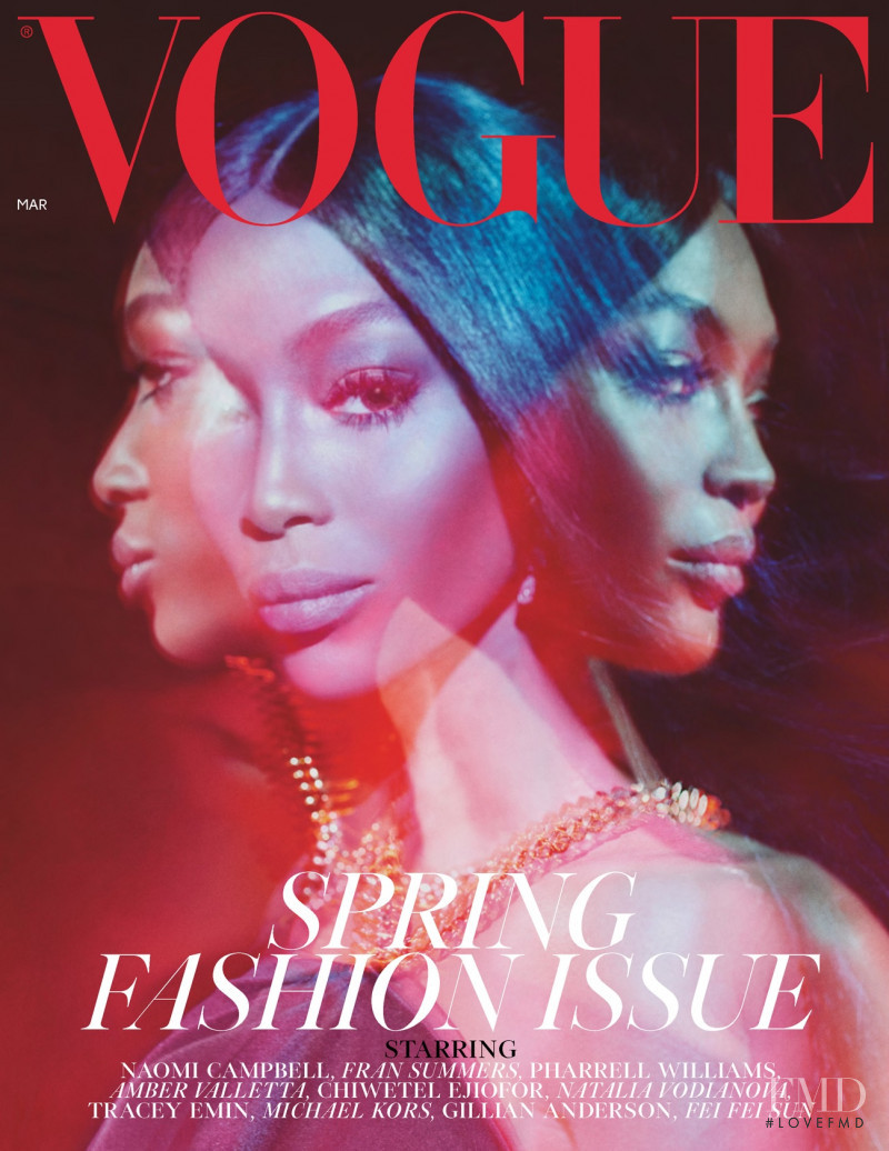 Naomi Campbell featured on the Vogue UK cover from March 2019