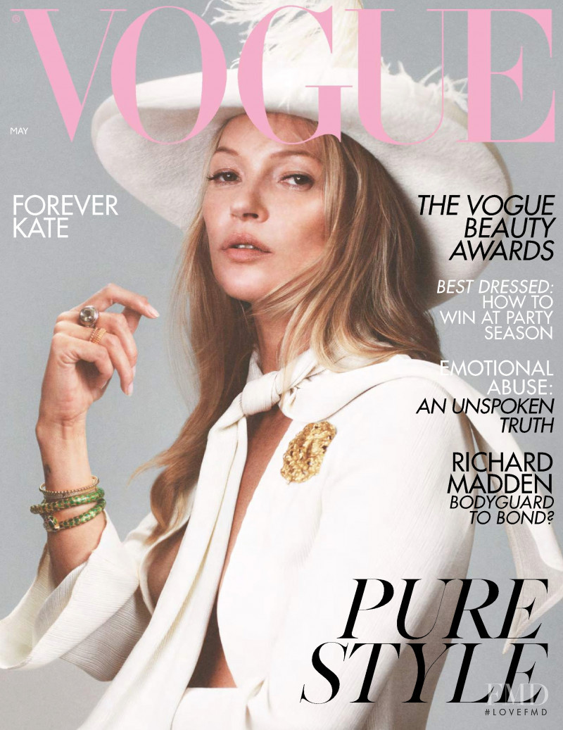 Kate Moss featured on the Vogue UK cover from May 2019
