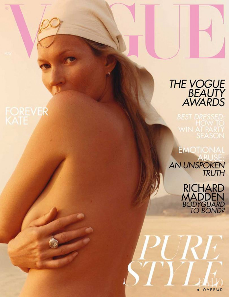 Kate Moss featured on the Vogue UK cover from May 2019