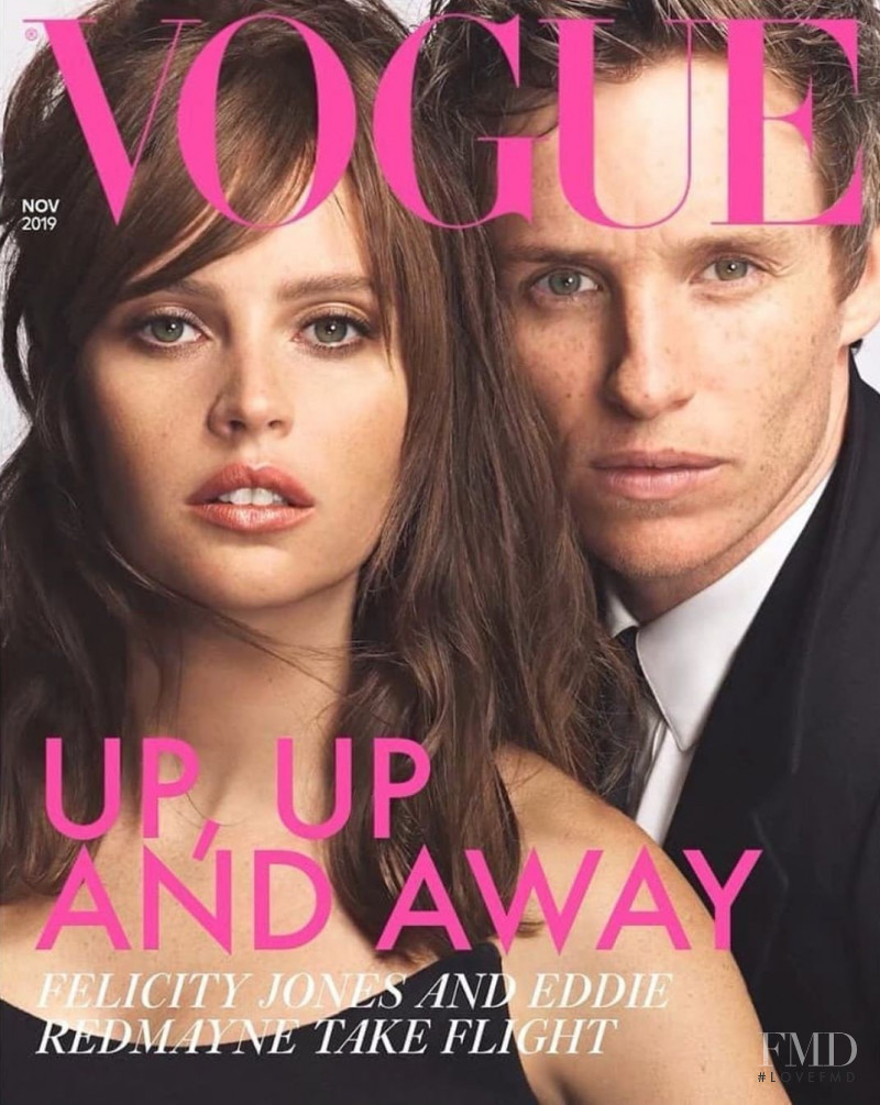 Felicity Jones, Eddie Redmayne featured on the Vogue UK cover from November 2019