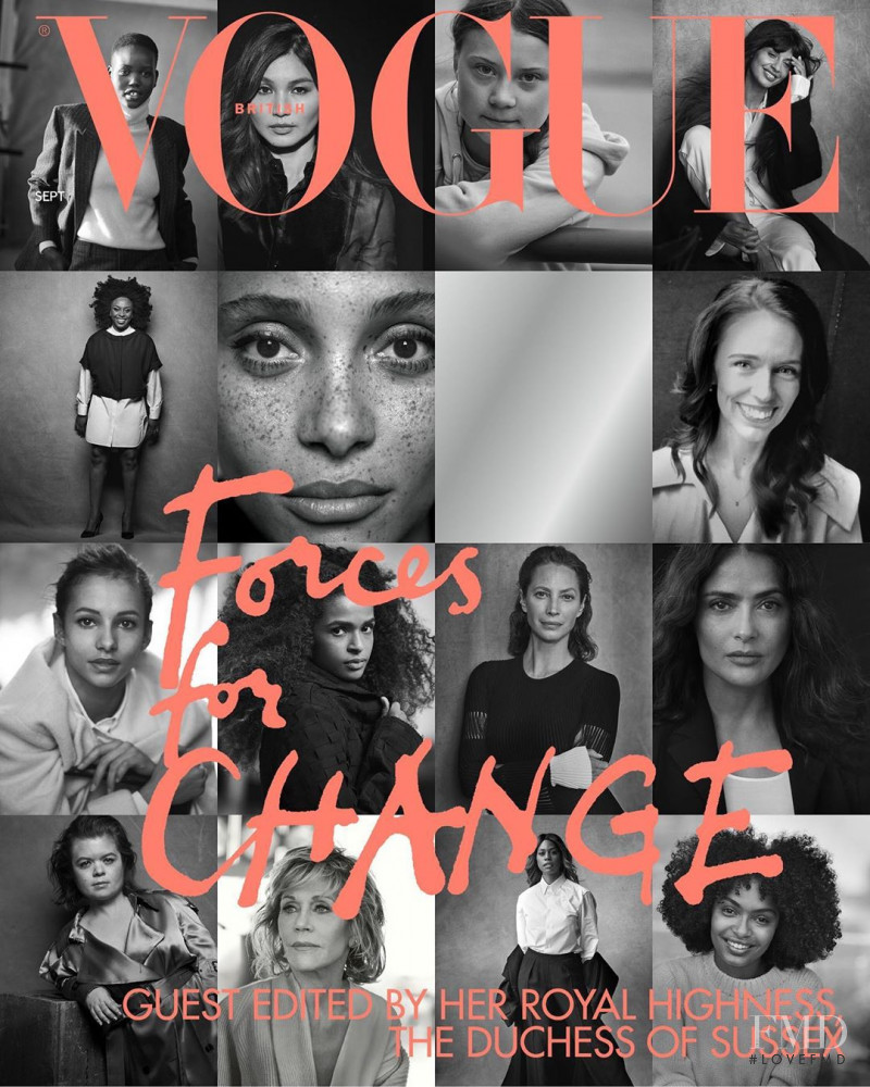 Christy Turlington, Adwoa Aboah, Adut Akech Bior featured on the Vogue UK cover from September 2019