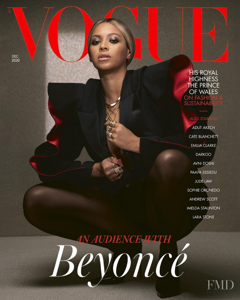 Beyonce featured on the Vogue UK cover from December 2020