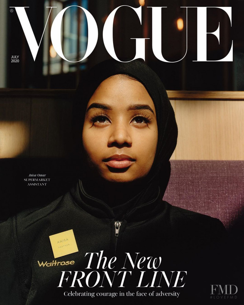 Anisa Omar featured on the Vogue UK cover from July 2020