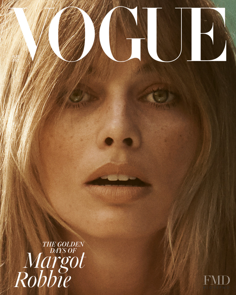 Margot Robbie featured on the Vogue UK cover from August 2021