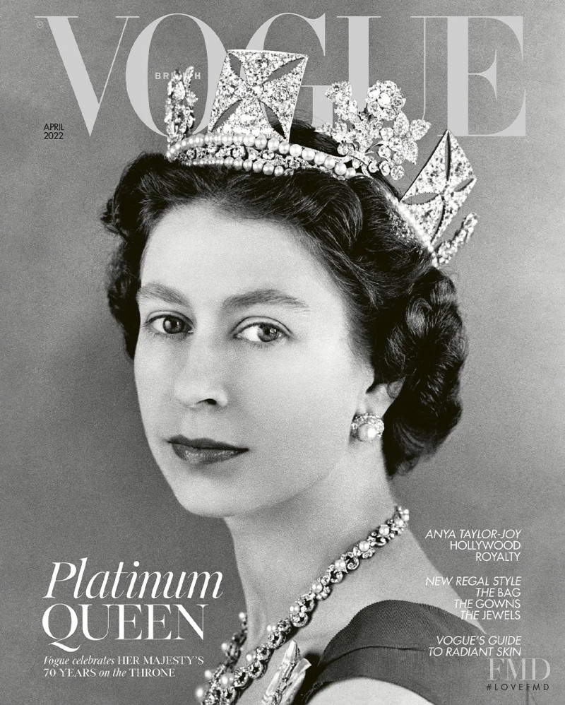 Queen Elizabeth II featured on the Vogue UK cover from April 2022