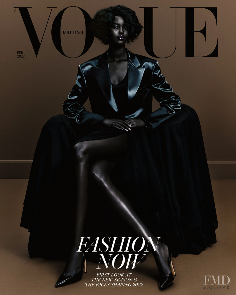 Adut Akech Bior featured on the Vogue UK cover from February 2022