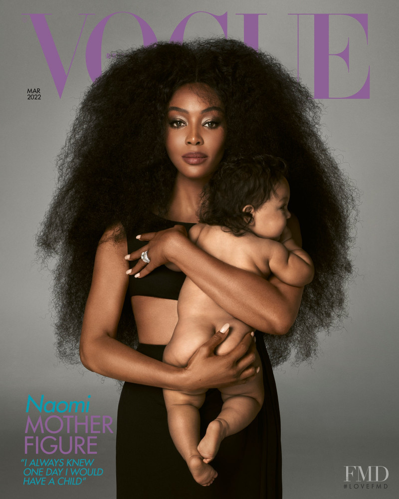 Naomi Campbell featured on the Vogue UK cover from March 2022