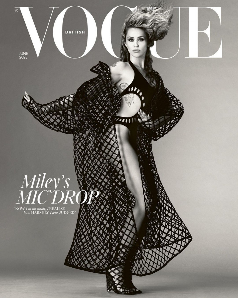 Miley Cyrus featured on the Vogue UK cover from June 2023