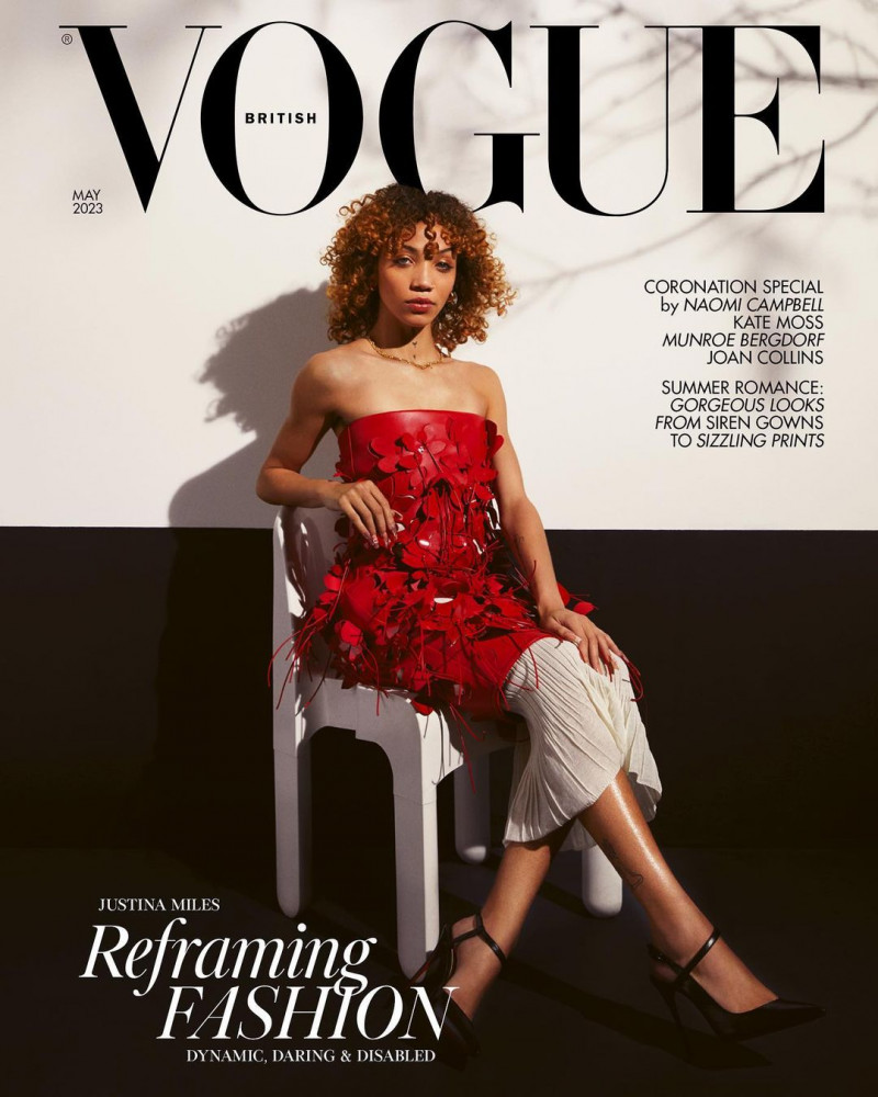 Justina Miles featured on the Vogue UK cover from May 2023