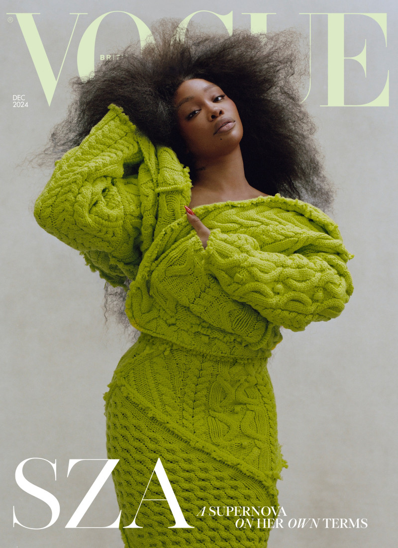 Sza featured on the Vogue UK cover from December 2024