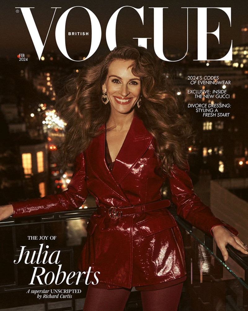 Julia Roberts featured on the Vogue UK cover from February 2024