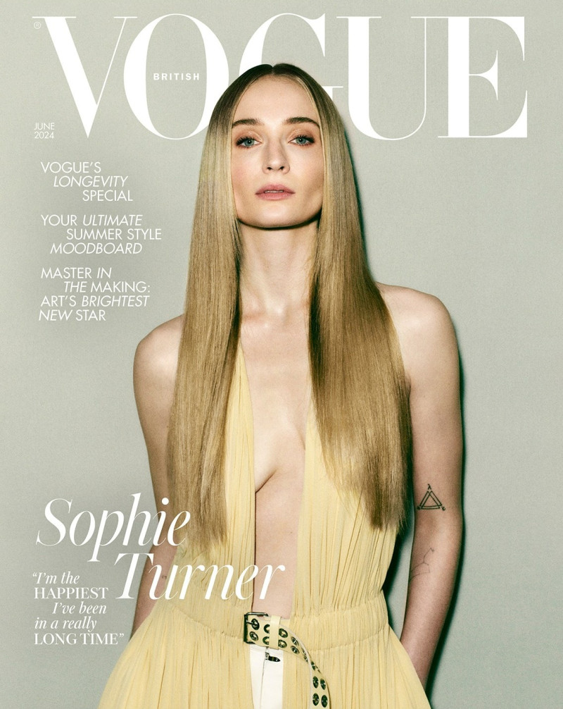 Sophie Turner featured on the Vogue UK cover from June 2024