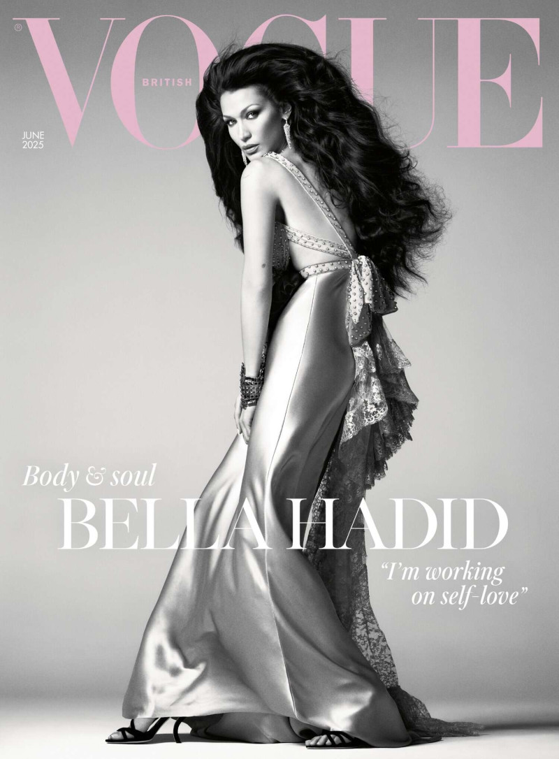 Bella Hadid featured on the Vogue UK cover from June 2025