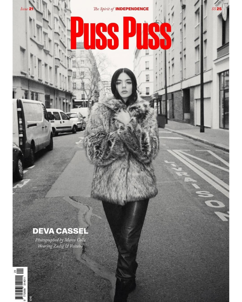 Deva Cassel featured on the Puss Puss cover from March 2025