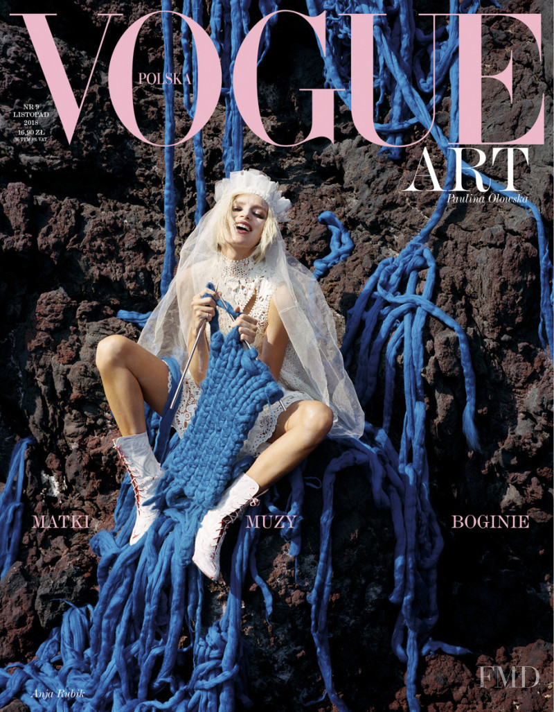 Anja Rubik featured on the Vogue Poland cover from November 2018