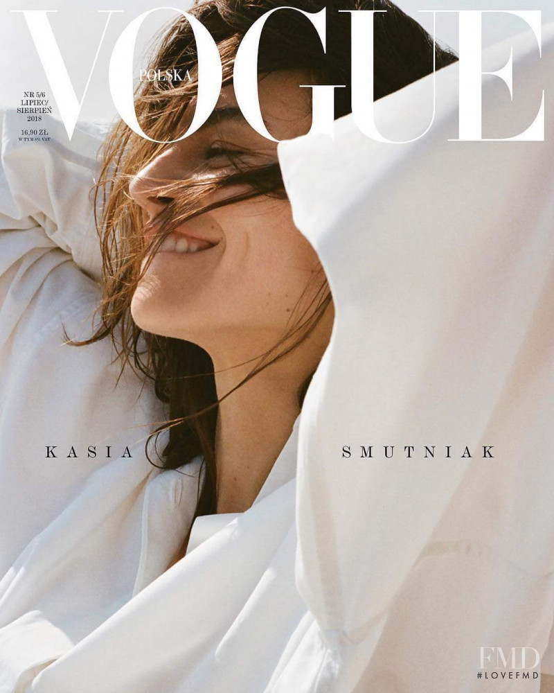 Kasia Smutniak featured on the Vogue Poland cover from July 2018