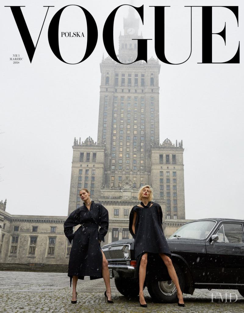 Malgosia Bela, Anja Rubik featured on the Vogue Poland cover from March 2018