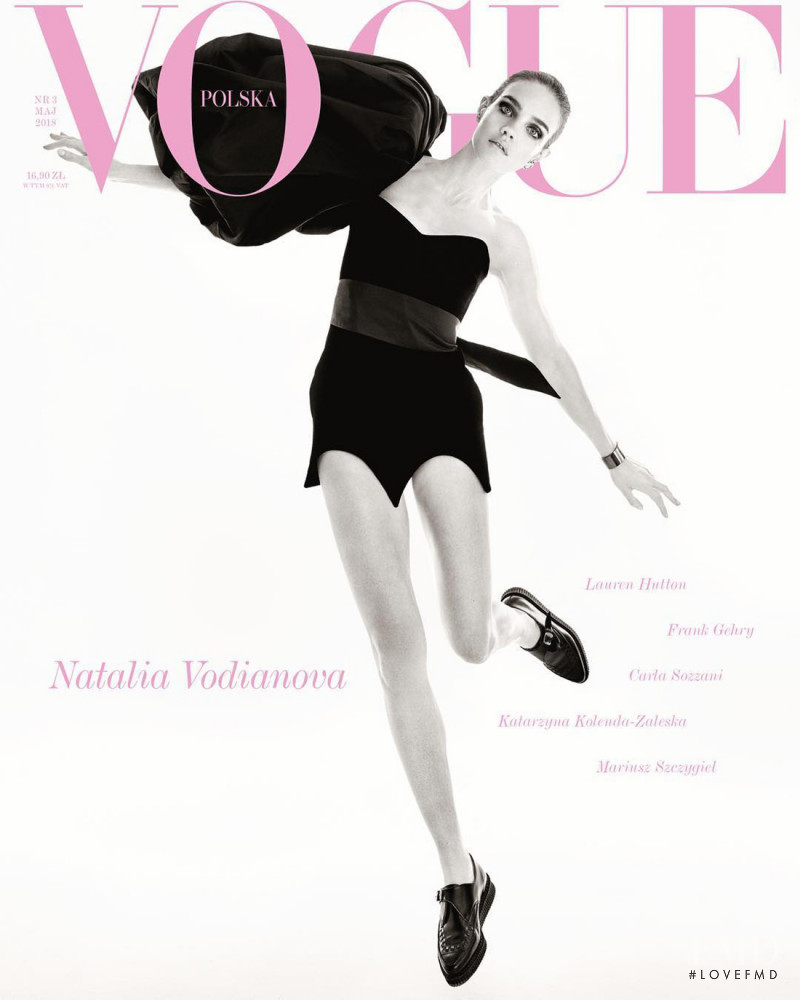 Natalia Vodianova featured on the Vogue Poland cover from May 2018