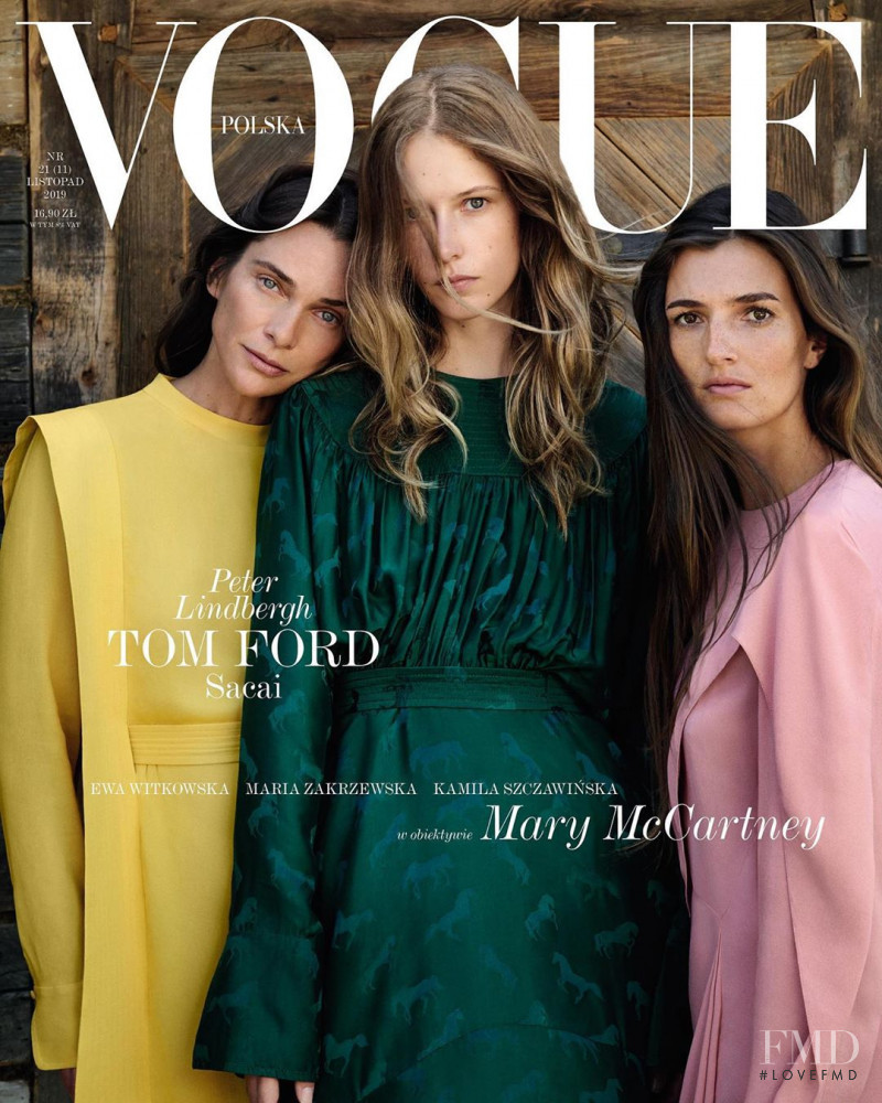 Ewa Witkowska, Maria Zakrzewska, Kamila Szczawinska  featured on the Vogue Poland cover from November 2019