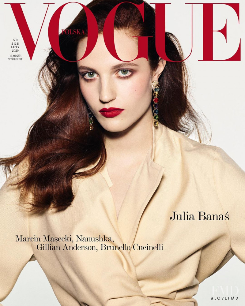 Julia Banas featured on the Vogue Poland cover from February 2020
