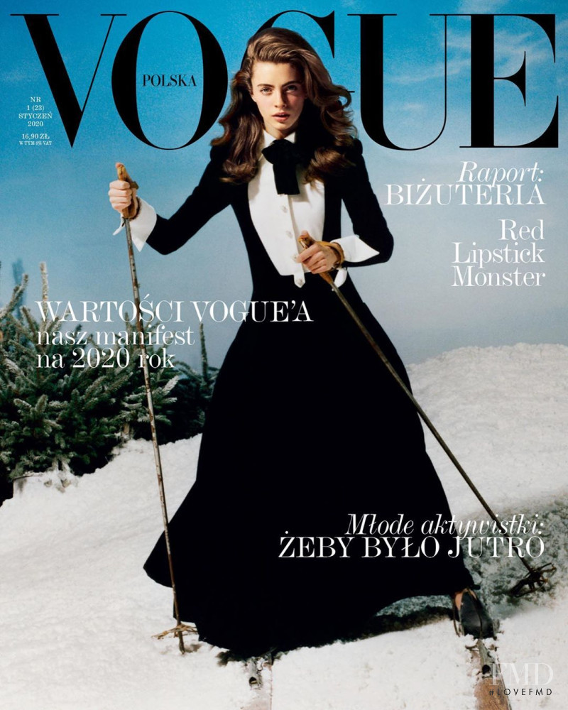 Patrycja Piekarska featured on the Vogue Poland cover from January 2020