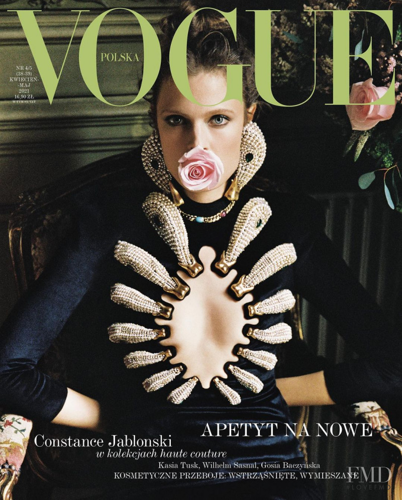 Constance Jablonski featured on the Vogue Poland cover from April 2021