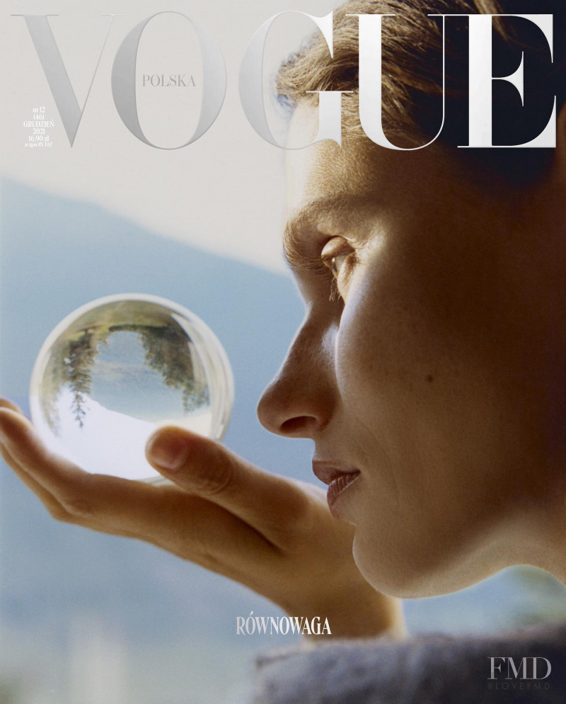 Giedre Dukauskaite featured on the Vogue Poland cover from December 2021