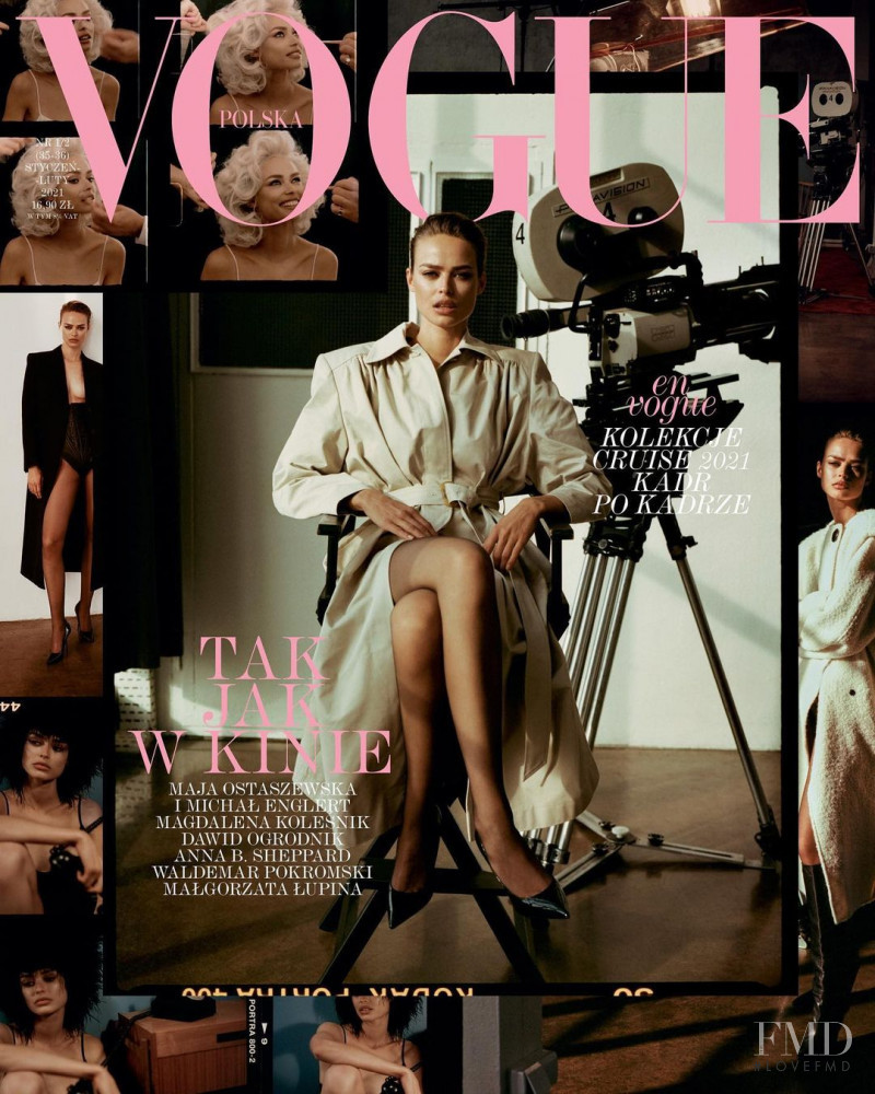 Birgit Kos featured on the Vogue Poland cover from January 2021