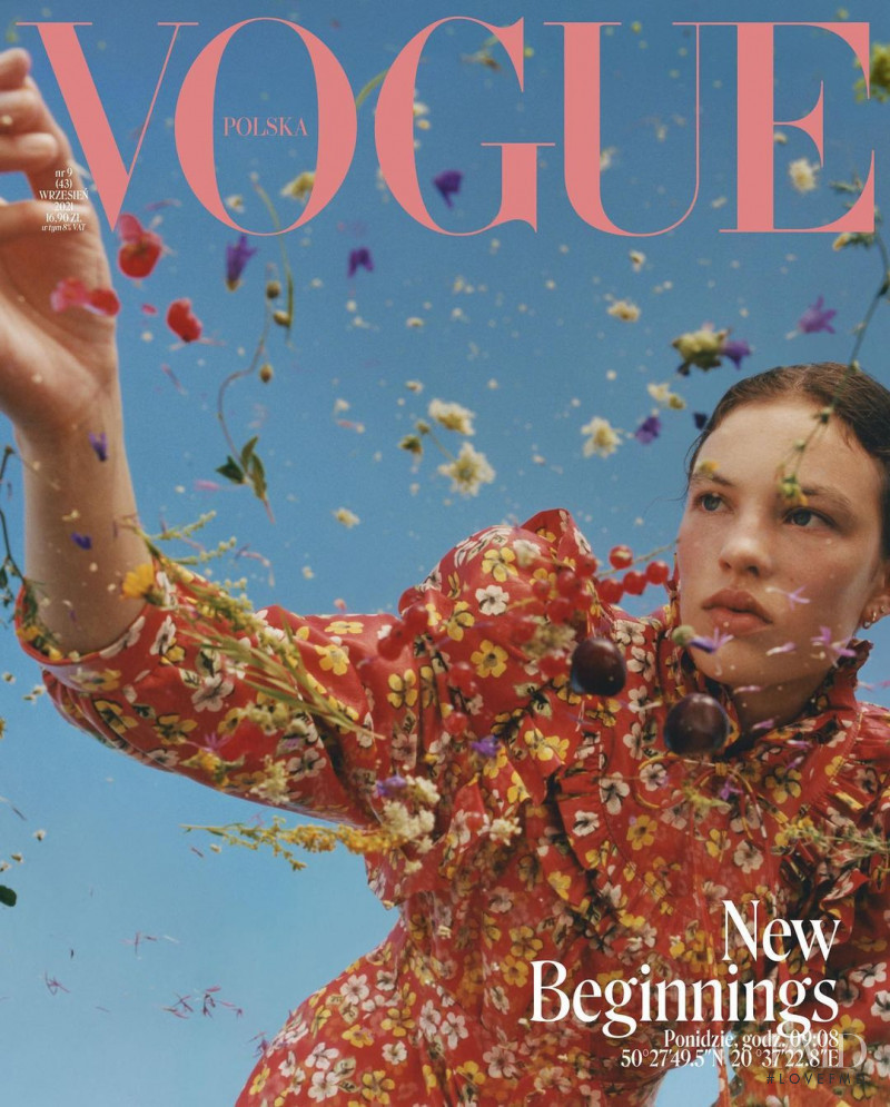 Maja Zimnoch featured on the Vogue Poland cover from September 2021