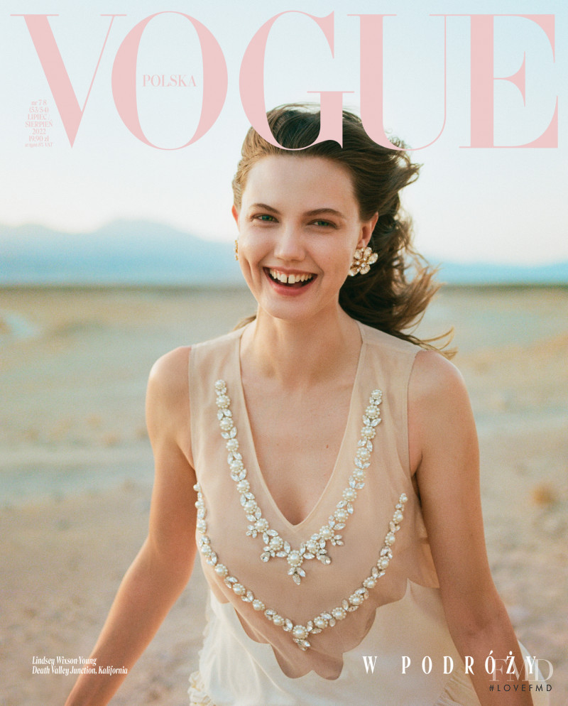 Lindsey Wixson featured on the Vogue Poland cover from August 2022