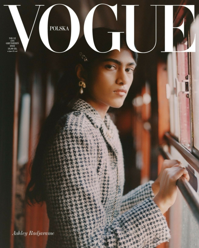 Ashley Radjarame featured on the Vogue Poland cover from December 2022