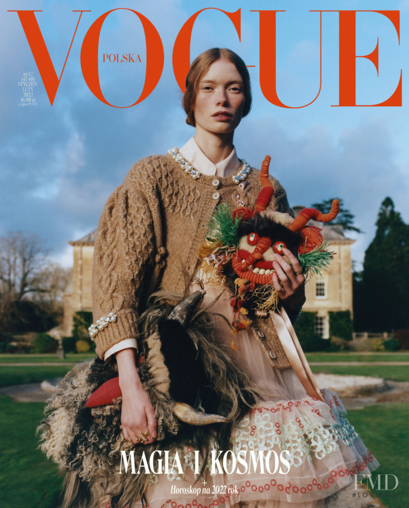 Julia Hafstrom featured on the Vogue Poland cover from January 2022