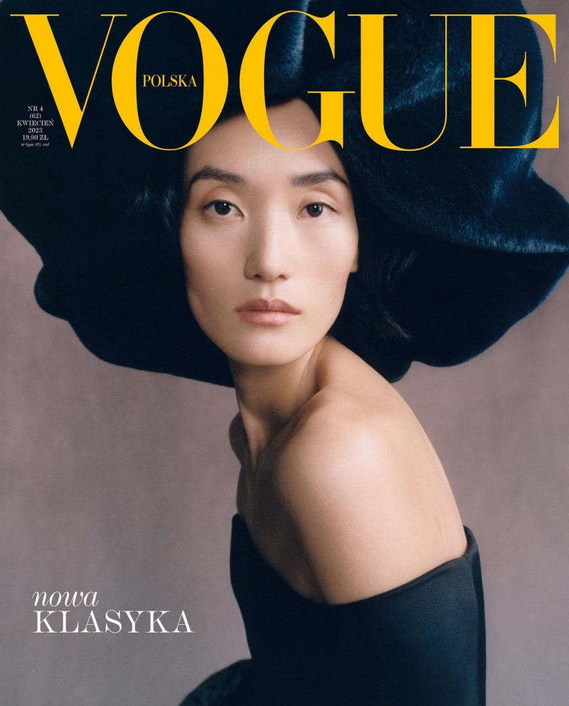 Lina Zhang featured on the Vogue Poland cover from April 2023