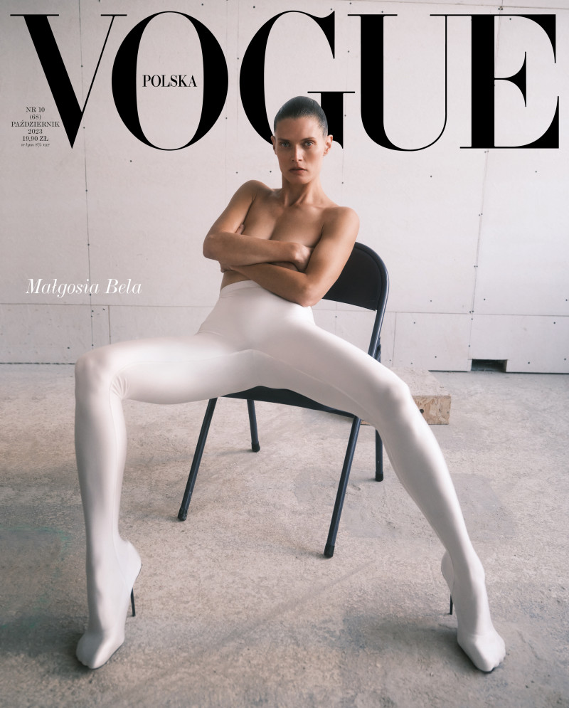 Malgosia Bela featured on the Vogue Poland cover from October 2023