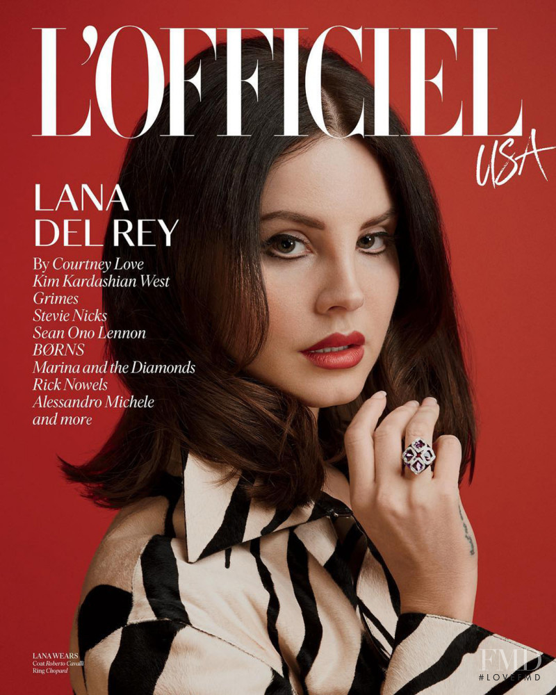 Lana Del Rey featured on the L\'Officiel USA cover from March 2018