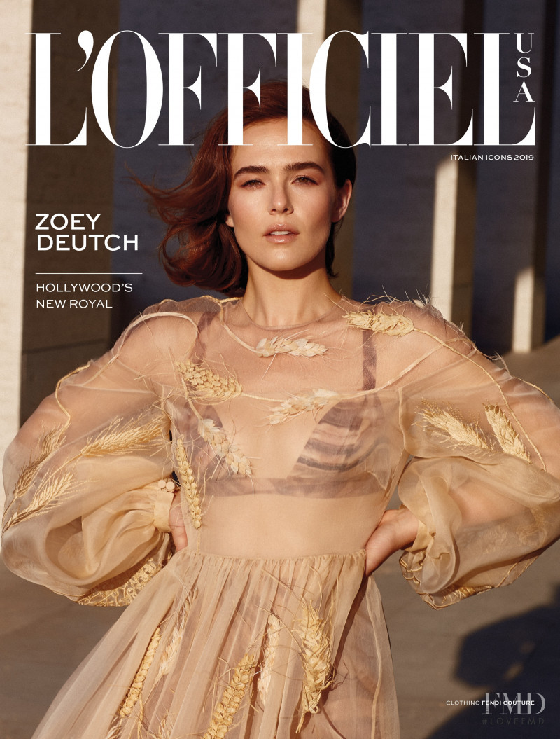 Zoey Deutch featured on the L\'Officiel USA cover from December 2019