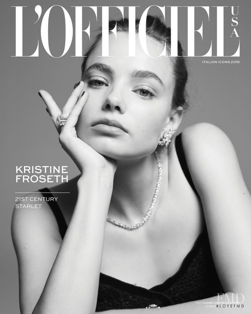 Kristine Froseth  featured on the L\'Officiel USA cover from December 2019