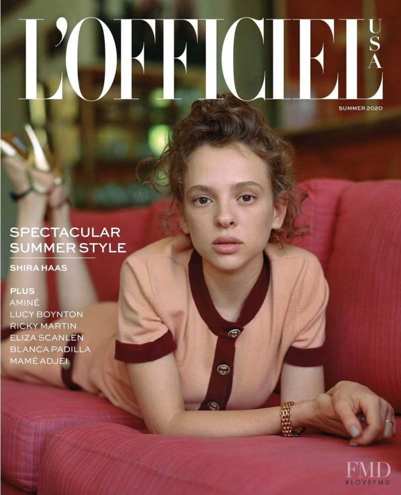 Shira Haas featured on the L\'Officiel USA cover from July 2020