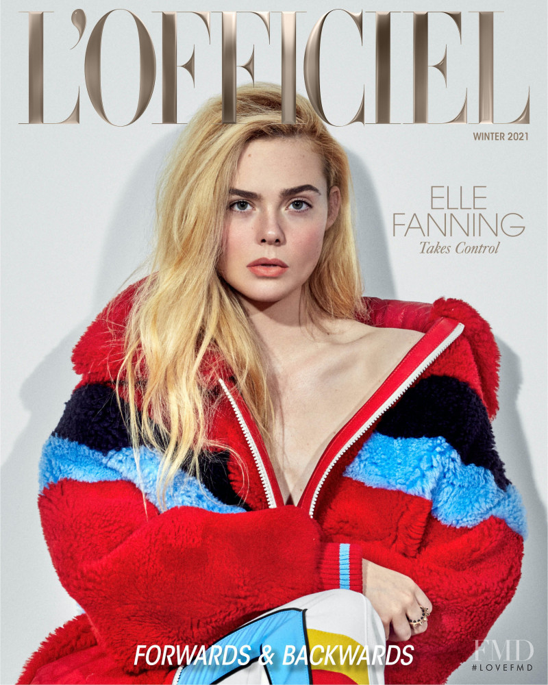  Elle Fanning featured on the L\'Officiel USA cover from December 2021
