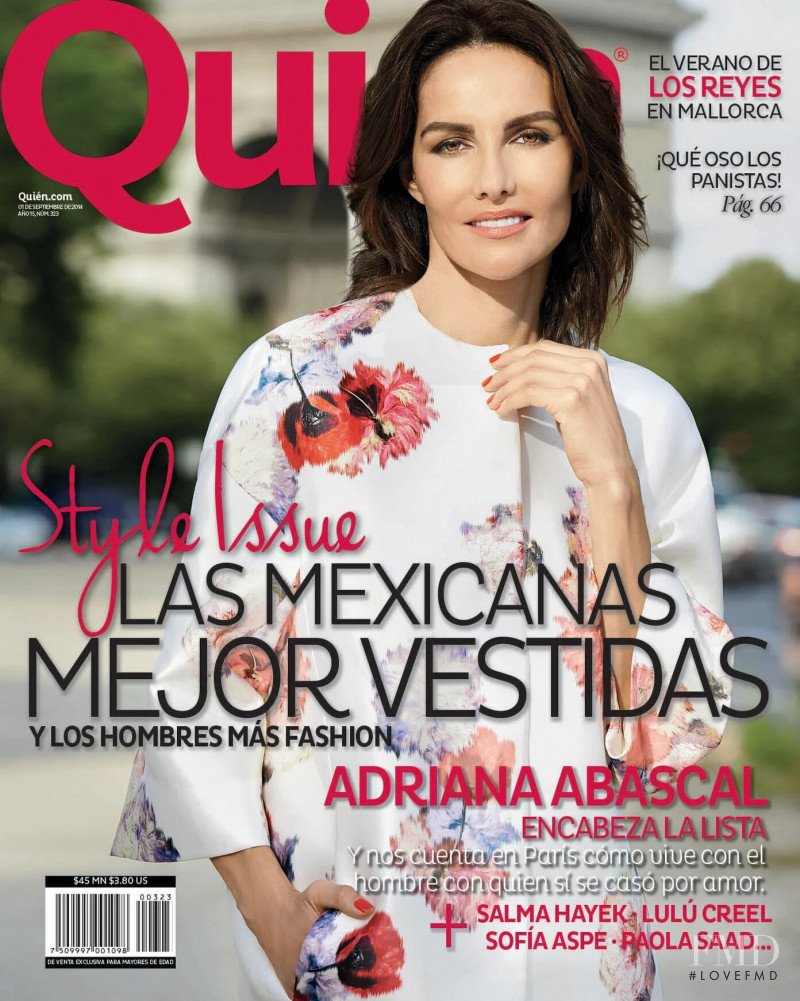 Adriana Abascal featured on the Quién cover from September 2014