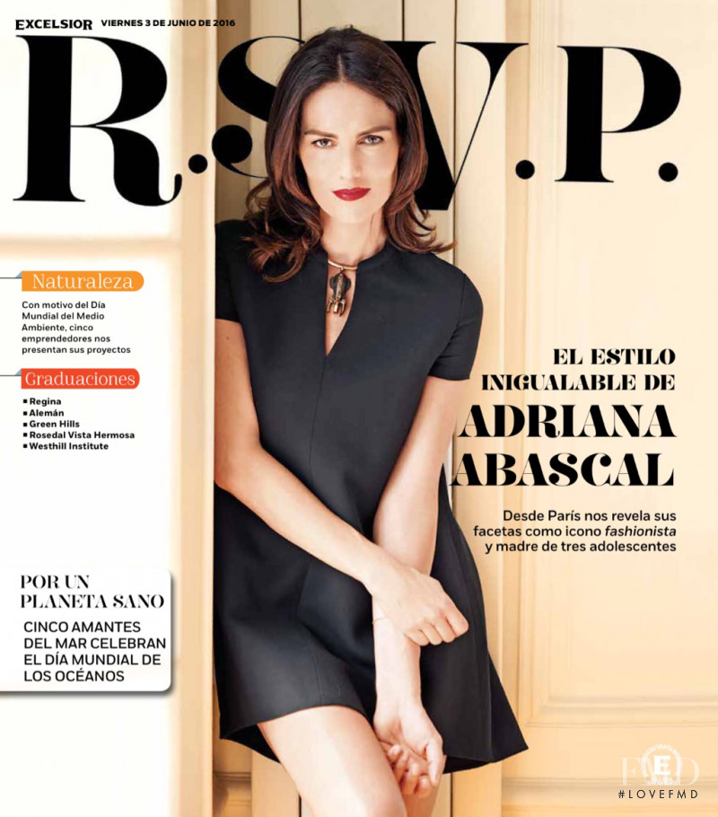 Adriana Abascal featured on the R.S.V.P. by Excelsior cover from June 2016